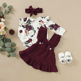 Newborn Baby Girl Floral Romper Jumpsuit Skirts Clothes Set Outfit Headband Cute Design Perfect Gift