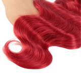 Rebecca Oxblood Red Body Wave Bundles with Closure | 3 Brazilian Remy Human Hair Weave & Closure Set