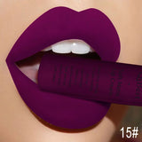 QIBEST Matte Liquid Lipstick Sexy Red Black Nude Lipgloss Waterproof Long Lasting Velvet Lip Gloss Makeup Lip Stain Tint 34Color