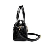 2-Layer Large Capacity Tote Bag | Luxury Handbags Women's Designer Crocodile Pattern Ladies Boston Shoulder Bag (High Quality)