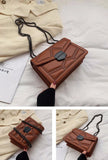 Rivet Chain Small Crossbody Bag for Women | 2022 Luxury Shoulder Messenger Bag (Trendy Lady Handbag with Flap Cover)