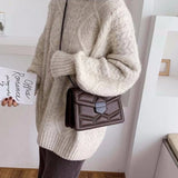Rivet Chain Small Crossbody Bag for Women | 2022 Luxury Shoulder Messenger Bag (Trendy Lady Handbag with Flap Cover)
