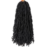 Goddess Faux Locs Crochet Hair | Soft Curly Ombre Dreadlock Extensions (Synthetic Braiding)