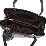 Elegant Designer Handbags for Women | PU Leather Crossbody Messenger Bag with Hairball (Girls Shoulder Bag, Top-Handle Tote)