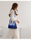 2-Layer Large Capacity Tote Bag | Luxury Handbags Women's Designer Crocodile Pattern Ladies Boston Shoulder Bag (High Quality)