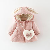Newborn Baby Girl Clothes Floral Hooded Cotton-padded Jacket Outerwear For Girls
