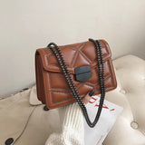 Rivet Chain Small Crossbody Bag for Women | 2022 Luxury Shoulder Messenger Bag (Trendy Lady Handbag with Flap Cover)