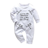 Newborn Baby Rompers Pajama Cotton Cute Letter I Love Daddy and Mummy Long Sleeve rompers Clothes For Baby Kids