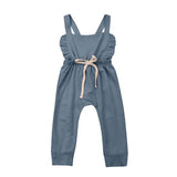 Newborn Baby Girl Boy Backless Striped Ruffle Romper Overalls Jumpsuit Clothes In Retro Style For Boys And Girls
