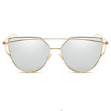Luxury Vintage Modern Cat Eye Metal High Quality Frame  With Miror Sunglasses For  Women and Lady sunglasses With UV400 Protection