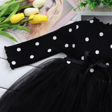 Princess Long sleeve Baby Girl Dress Newborn Infant Baby Girl Clothes WIth Bow And Dot Tutu Ball Gown Party Dresses Baby Kid Girl clothes In Elegant Style
