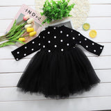 Princess Long sleeve Baby Girl Dress Newborn Infant Baby Girl Clothes WIth Bow And Dot Tutu Ball Gown Party Dresses Baby Kid Girl clothes In Elegant Style