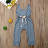 Newborn Baby Girl Boy Backless Striped Ruffle Romper Overalls Jumpsuit Clothes In Retro Style For Boys And Girls