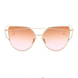 Luxury Vintage Modern Cat Eye Metal High Quality Frame  With Miror Sunglasses For  Women and Lady sunglasses With UV400 Protection