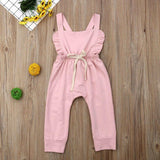 Newborn Baby Girl Boy Backless Striped Ruffle Romper Overalls Jumpsuit Clothes In Retro Style For Boys And Girls