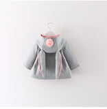 Newborn Girls Coat Autumn Spring Jacket Rabbit long Ear Hoodies Cotton Outerwear Children Clothes