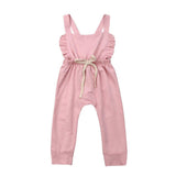Newborn Baby Girl Boy Backless Striped Ruffle Romper Overalls Jumpsuit Clothes In Retro Style For Boys And Girls