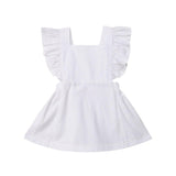 Modern Summer Casual Cute Infant Kids Baby Girl Summer Color Ruffle Princess Party Dress Clothes