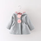 Newborn Girls Coat Autumn Spring Jacket Rabbit long Ear Hoodies Cotton Outerwear Children Clothes