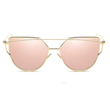 Luxury Vintage Modern Cat Eye Metal High Quality Frame  With Miror Sunglasses For  Women and Lady sunglasses With UV400 Protection