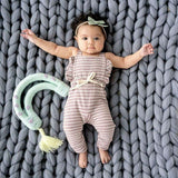 Newborn Baby Girl Boy Backless Striped Ruffle Romper Overalls Jumpsuit Clothes In Retro Style For Boys And Girls