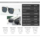 New Fashion Lady Oversize Rimless Square Bee Sunglasses For Women  With Small Bee Glasses Design Gradient Sunglasses With UV400