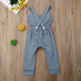 Newborn Baby Girl Boy Backless Striped Ruffle Romper Overalls Jumpsuit Clothes In Retro Style For Boys And Girls
