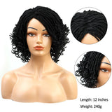 10" Braided Bob Wig | Afro Dreadlock Wig | Curly Ends | Synthetic Crochet Wig | Cosplay