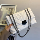 Luxury Chains Shoulder Bag for Women | PU Leather Armpit Bag & Fashion Messenger (Small Flap Crossbody Bag, Lady Shopping Pouch)