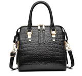 Luxury Crocodile Pattern Handbag for Women | Winter New PU Leather Tassel Shoulder Bag (Brands Design Handle Bag, Lady Purse)
