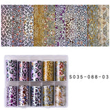 10 Rolls Leopard Print Nail Foils Transfer Paper Amber Nail Art Stickers Snake Skin Manicure Set Decal Animal Nails Decoration