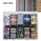 10 Rolls Leopard Print Nail Foils Transfer Paper Amber Nail Art Stickers Snake Skin Manicure Set Decal Animal Nails Decoration