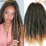 18 Inch Marley Hair for Braids | Afro Kinky Ombre | 30 Strands per Pack