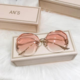 Fashion Gradient Women and Girls Modern Hexagon Metal Sunglasses For Summer In Elegant Retro Post Modern Style With UV400 Protection
