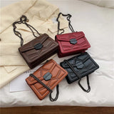 Rivet Chain Small Crossbody Bag for Women | 2022 Luxury Shoulder Messenger Bag (Trendy Lady Handbag with Flap Cover)