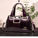 2-Layer Large Capacity Tote Bag | Luxury Handbags Women's Designer Crocodile Pattern Ladies Boston Shoulder Bag (High Quality)