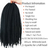 18 Inch Marley Hair for Braids | Afro Kinky Ombre | 30 Strands per Pack