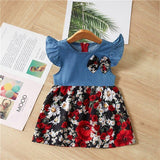 Baby Summer New Children Female Cotton A-Line Dress Kids Clothes Floral Princess Tutu Dresses For Girls
