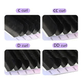AGUUD Matte Dark Black Ellipse Flat Lashes 0.15 0.20 B C CC D DD Double Split Tip Individual Flat False Eyelashes Makeup Cilia