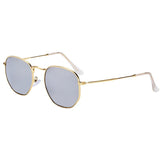 New  Luxury and Elegant Reflective Universla Sunglasses for Men and  Women Stainless Steel Frame Eyewear Mirror Hexagon Glasses With UV400 Protection