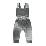 Newborn Baby Girl Boy Backless Striped Ruffle Romper Overalls Jumpsuit Clothes In Retro Style For Boys And Girls