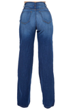 WL07- High Rise Wide Leg- Dark Blue