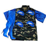 Camouflage Sequin Lips Split Sleeve Jacket