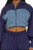 Two-Tone Denim Panel Utility Set