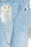 Dreaming Of You Rhinestone Fringe Denim Pant Jeans
