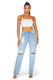 Dreaming Of You Rhinestone Fringe Denim Pant Jeans