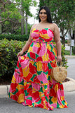 Miss Miami Plus Size Multi Color Dress