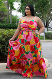 Miss Miami Plus Size Multi Color Dress