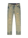 Damati Distressed Slim Fit Stretch Jeans - Light Vintage