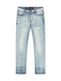 Damati Distressed Slim Fit Stretch Jeans - Ice Blue